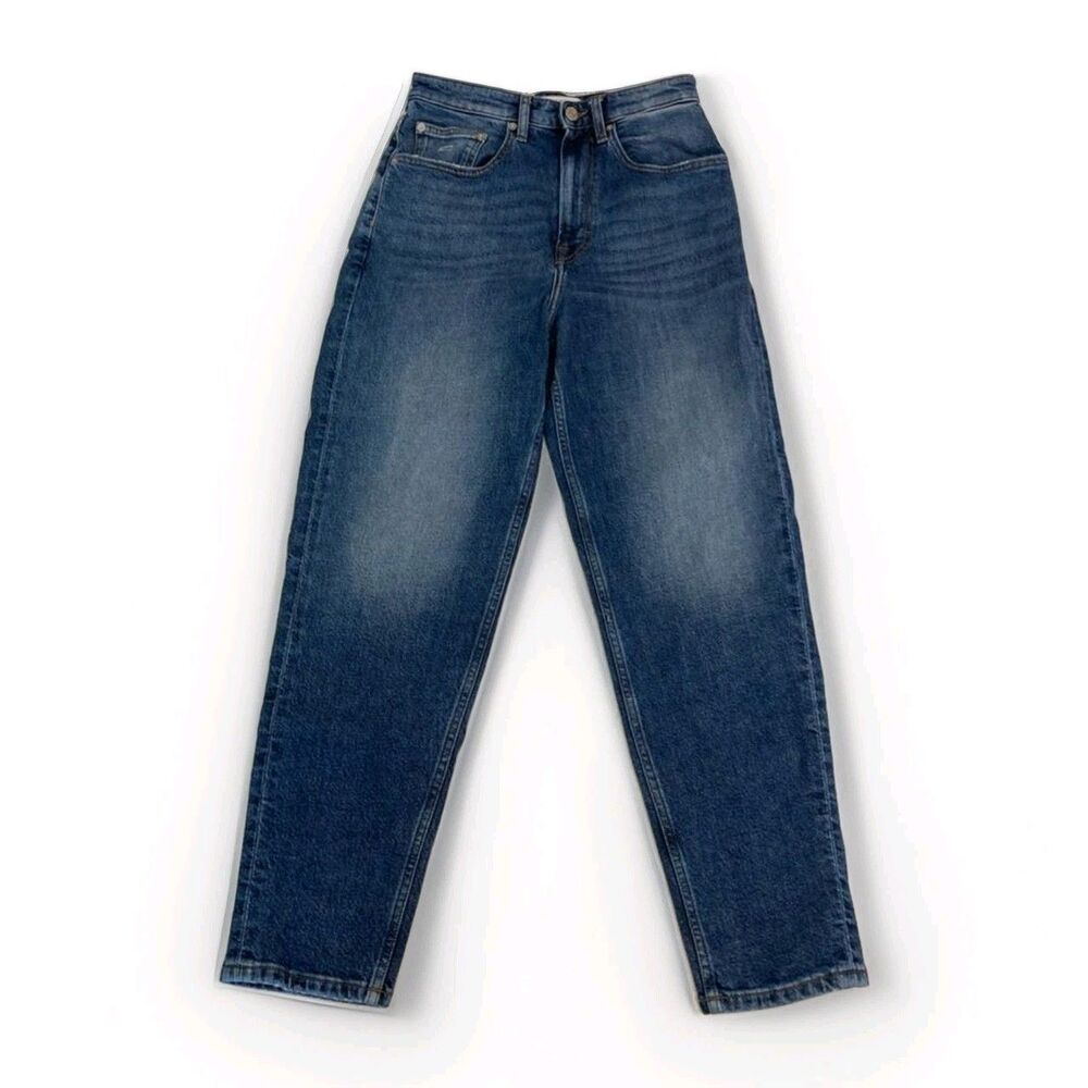 Tommy Hilfiger Mom Jeans 27x32 High Rise Taper Distressed Blue Stretch